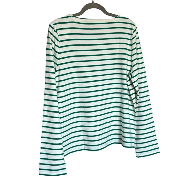 J.CREW Button-shoulder tee in Kelly green and white - Picture 2 of 11
